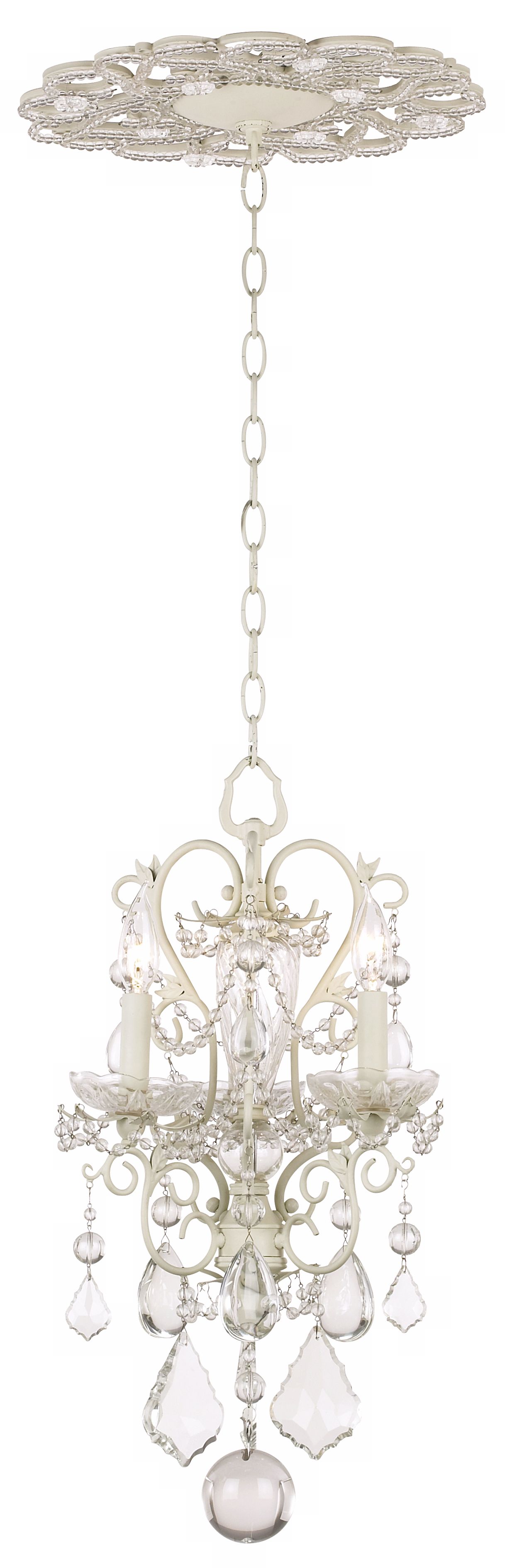 Lily Three Light Mini Chandelier with Ceiling Medallion