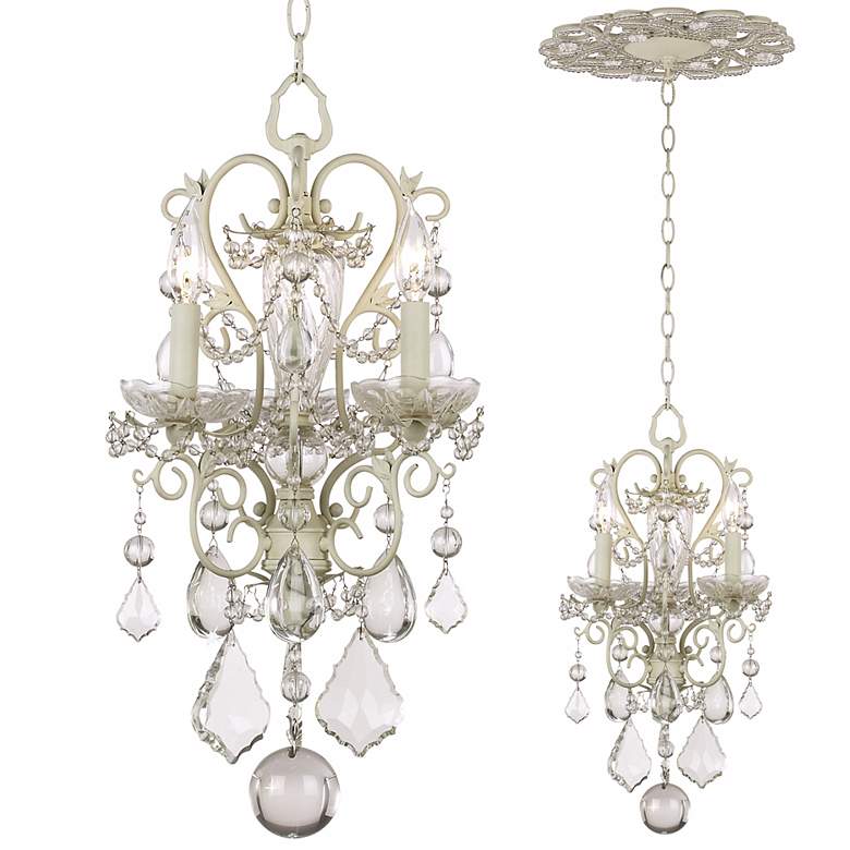 Image 1 Lily Three Light Mini Chandelier with Ceiling Medallion