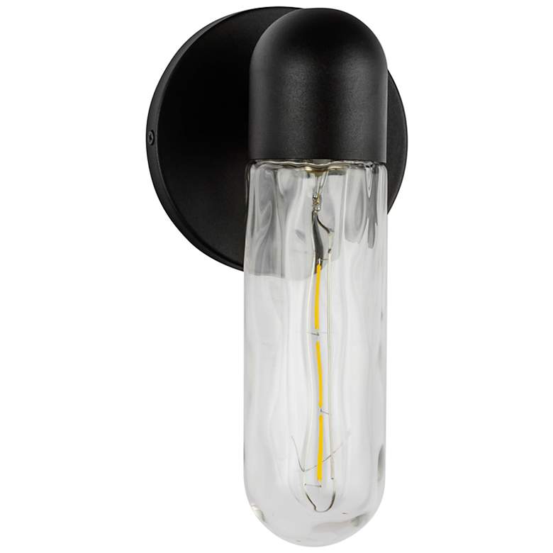 Image 2 Lima 10-in 1 Light Black/Clear Water Glass Outdoor Wall 60W Kuzco more views