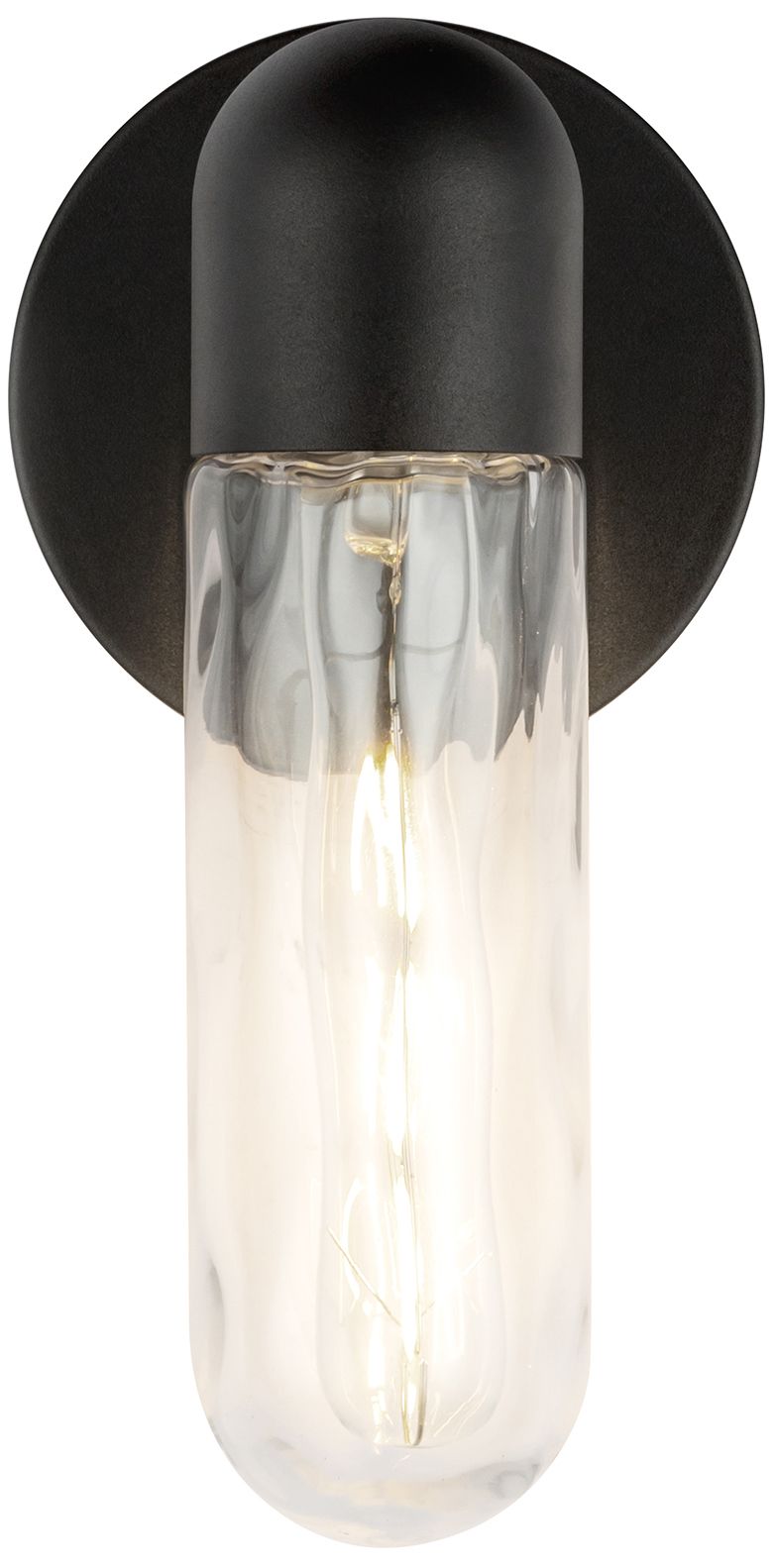 Image 3 Lima 10-in 1 Light Black/Clear Water Glass Outdoor Wall 60W Kuzco more views