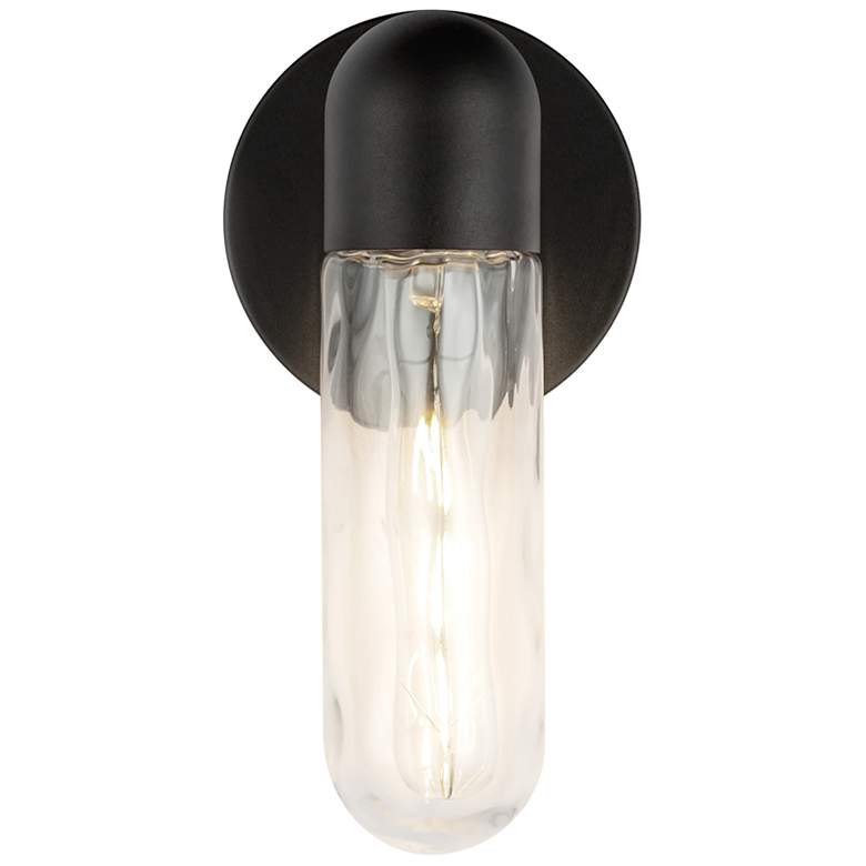 Image 3 Lima 10-in 1 Light Black/Clear Water Glass Outdoor Wall 60W Kuzco more views