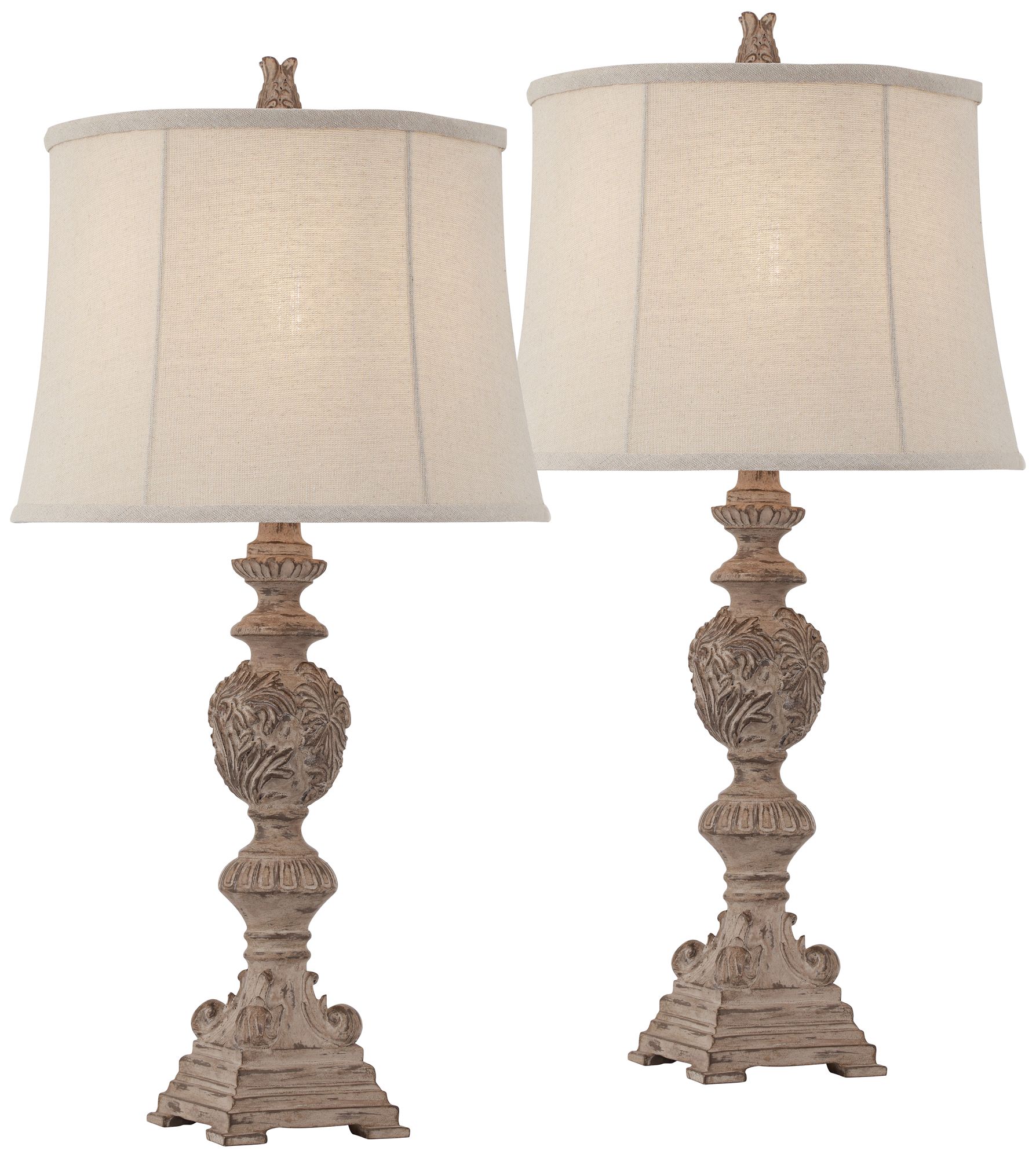 Image 2 Lima 27 3/4" High Distressed Brown Traditional Table Lamp Set of 2