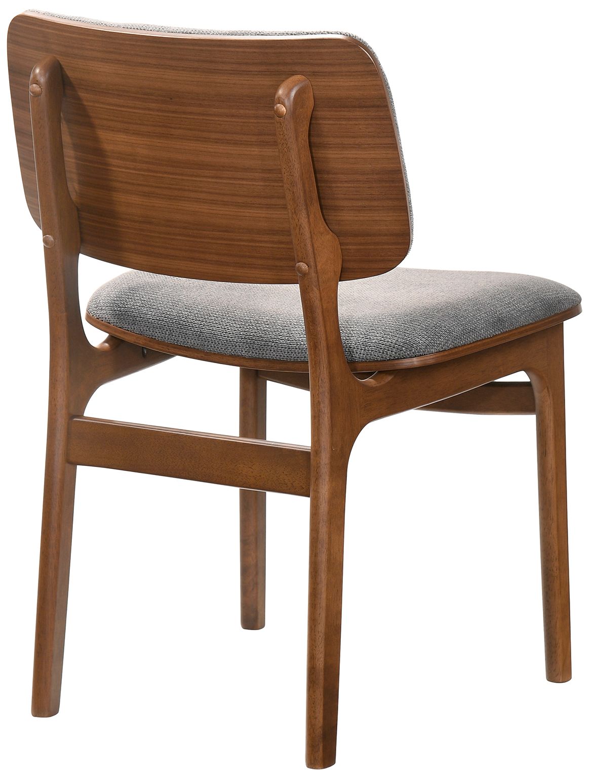 Image 4 Lima Set of 2 Dining Chairs in Gray Upholstery and Walnut Finish more views
