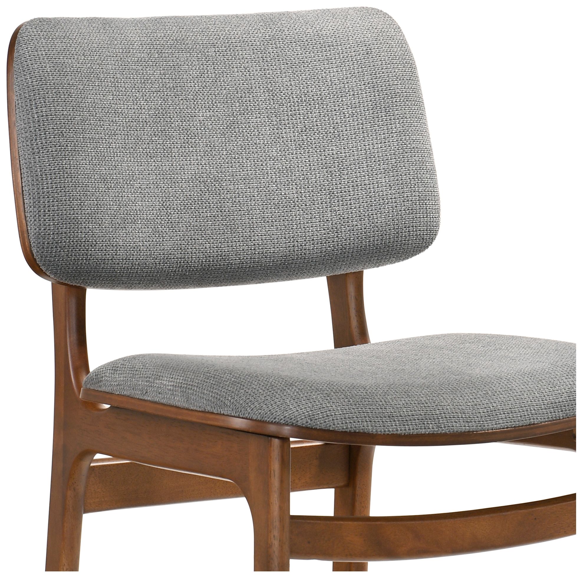 Image 5 Lima Set of 2 Dining Chairs in Gray Upholstery and Walnut Finish more views