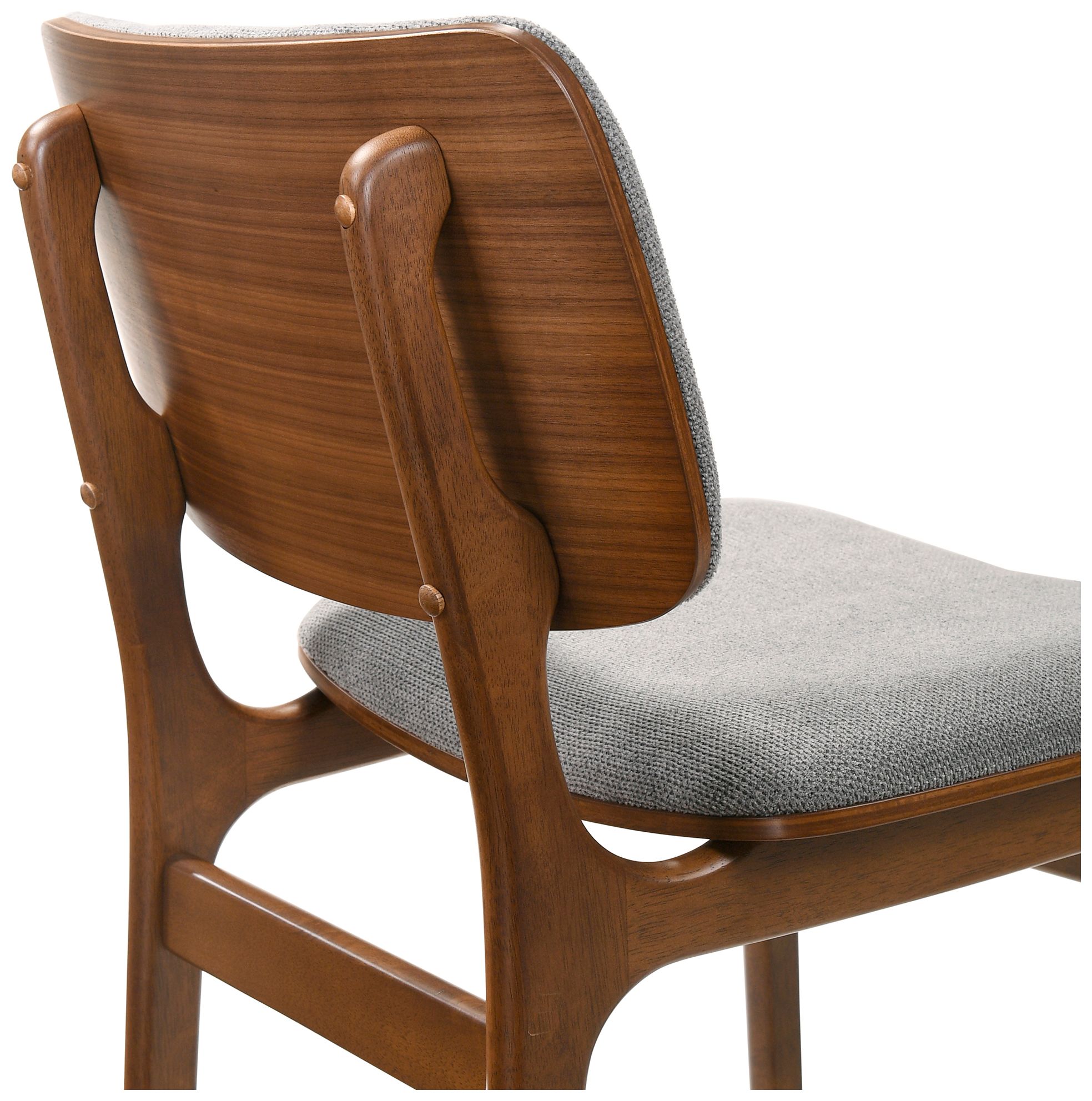Image 6 Lima Set of 2 Dining Chairs in Gray Upholstery and Walnut Finish more views