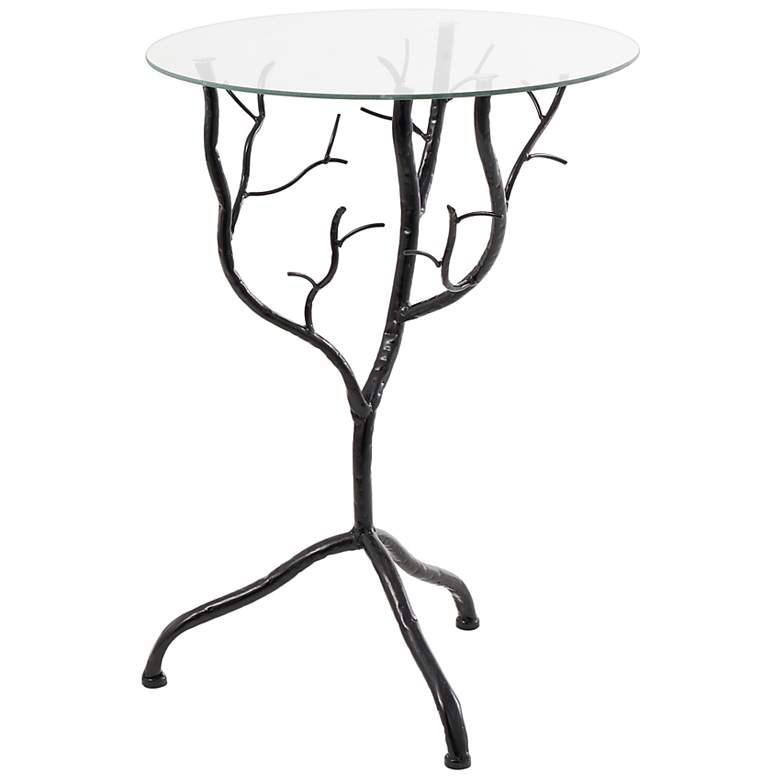 Image 4 Limber 15 3/4" Wide Black Metal Branch Accent End Table more views