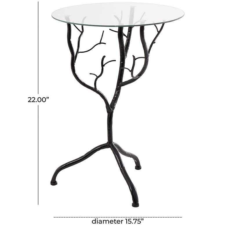 Image 6 Limber 15 3/4 inch Wide Black Metal Branch Accent End Table more views