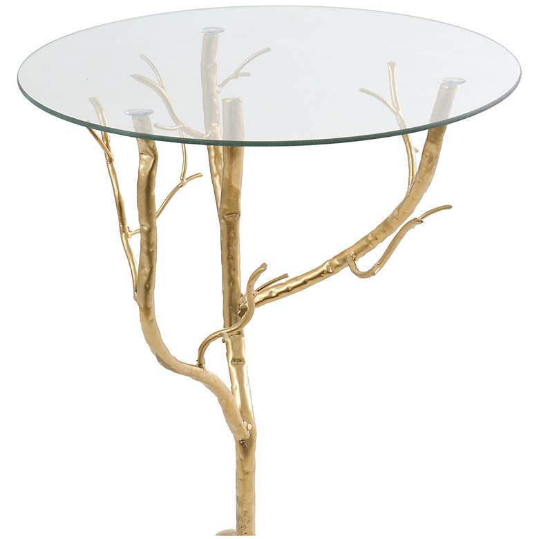 Image 3 Limber 15 3/4" Wide Gold Metal Branch Accent Table more views