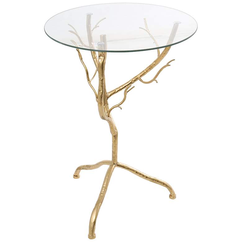 Image 4 Limber 15 3/4" Wide Gold Metal Branch Accent Table more views