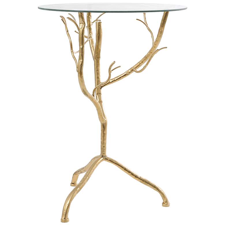 Image 6 Limber 15 3/4" Wide Gold Metal Branch Accent Table more views