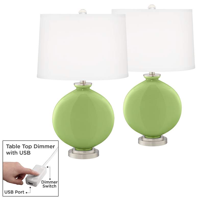 Image 1 Lime Rickey Carrie Table Lamp Set of 2 with Dimmers