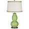 Lime Rickey Double Gourd Table Lamp with Rhinestone Lace Trim