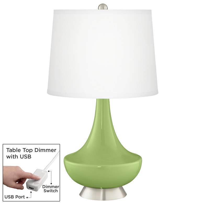 Image 1 Lime Rickey Gillan Glass Table Lamp with Dimmer