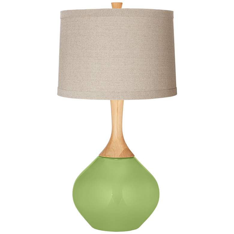 Image 1 Lime Rickey Natural Linen Drum Shade Wexler Table Lamp