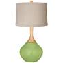 Lime Rickey Natural Linen Drum Shade Wexler Table Lamp