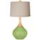Lime Rickey Natural Linen Drum Shade Wexler Table Lamp