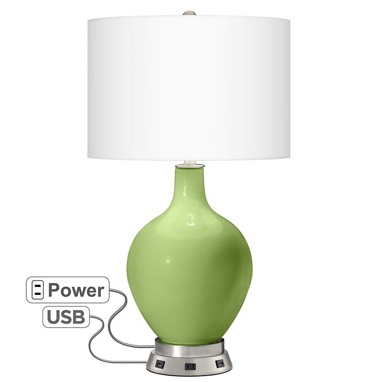 Image 1 Lime Rickey Ovo Table Lamp with USB Workstation Base