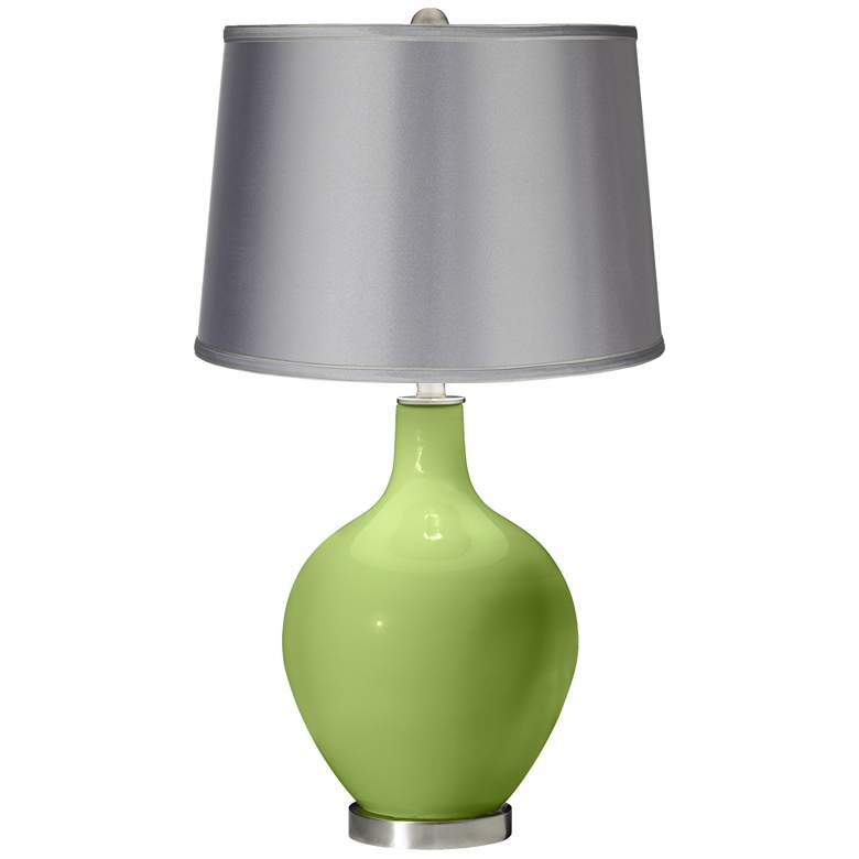 Image 1 Lime Rickey - Satin Light Gray Shade Ovo Table Lamp