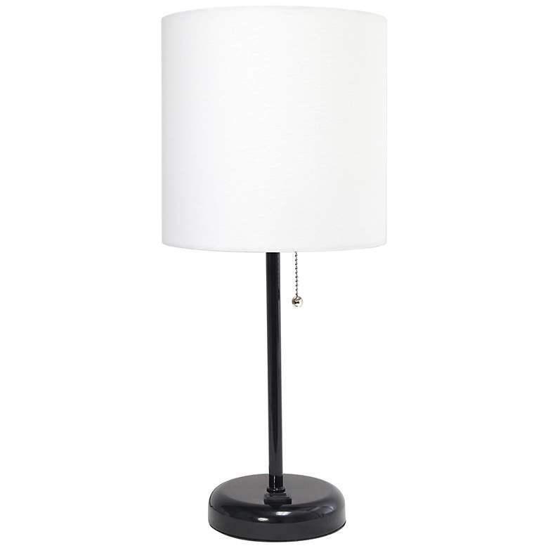 Image 2 LimeLights 19 1/2 inch High Black Stick Accent Table Lamp with Outlet