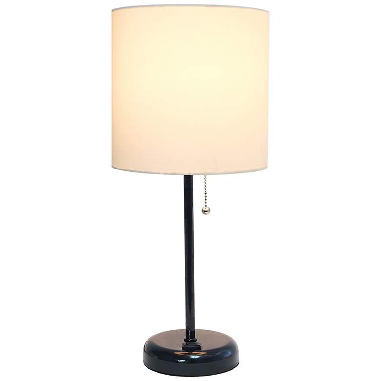 Image 5 LimeLights 19 1/2 inch High Black Stick Accent Table Lamp with Outlet more views