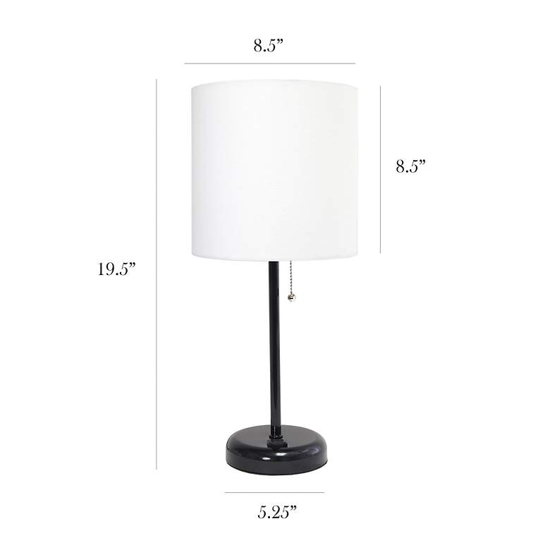 Image 7 LimeLights 19 1/2 inch High Black Stick Accent Table Lamp with Outlet more views
