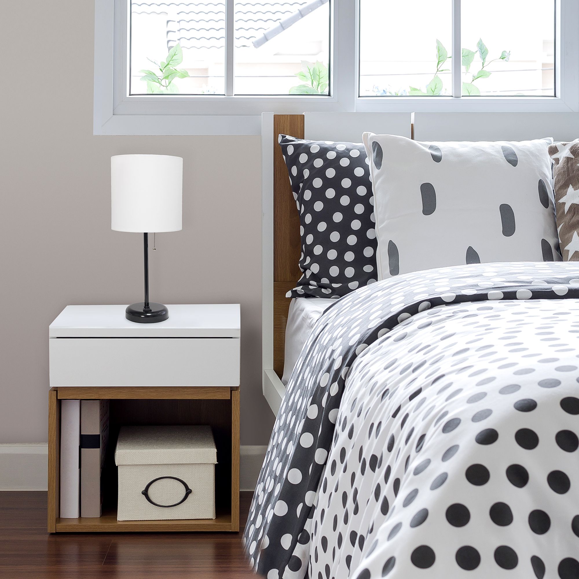 LimeLights 19 1/2" High Black Stick Accent Table Lamp with Outlet