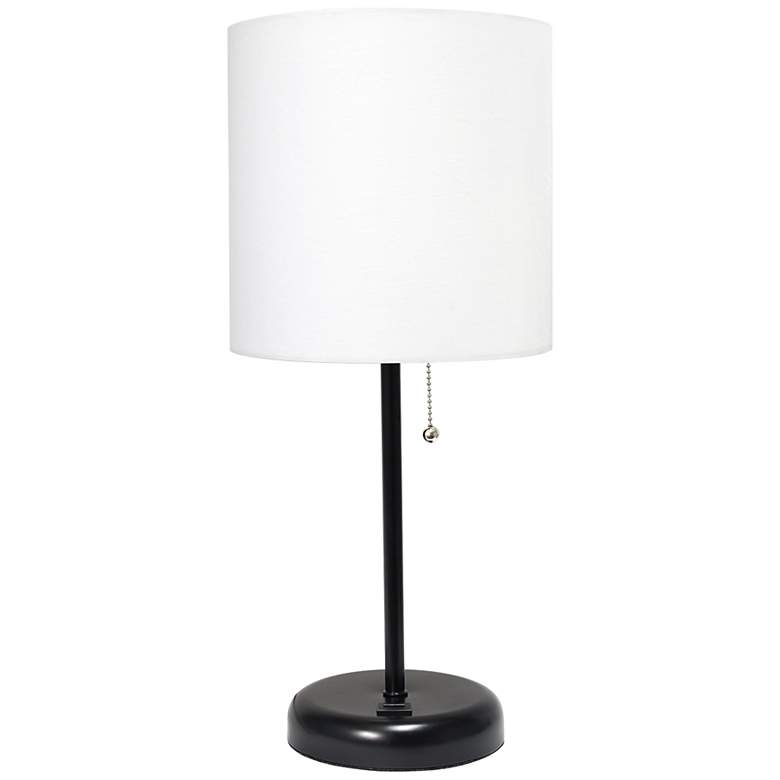 Image 2 LimeLights 19 1/2 inch High Black Stick Accent Table Lamp with USB Port