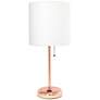 LimeLights 19 1/2" High Rose Gold Stick Accent Table Lamp with Outlet