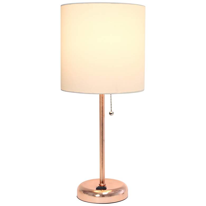 Image 5 LimeLights 19 1/2" High Rose Gold Stick Accent Table Lamp with Outlet more views