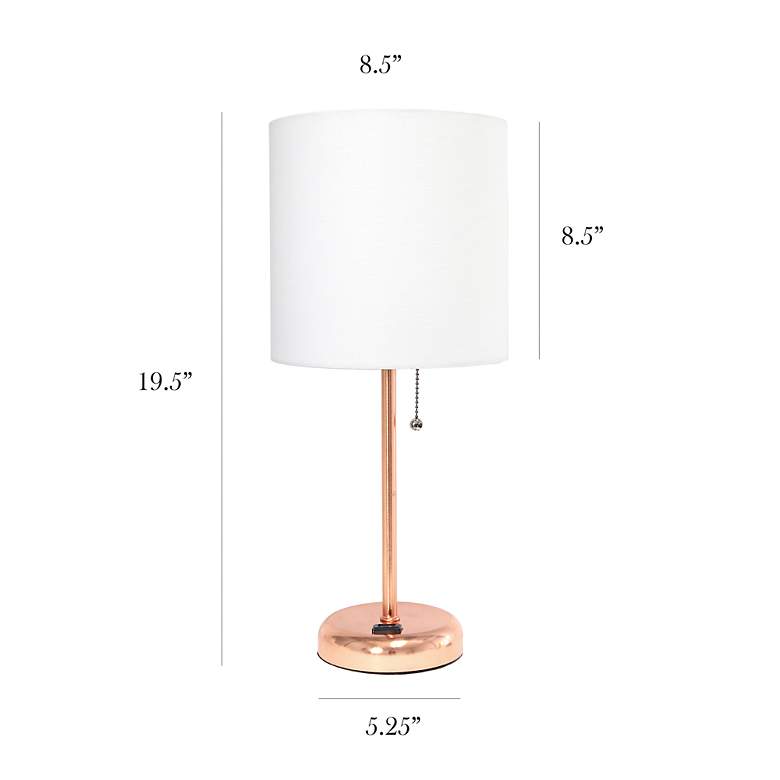 Image 7 LimeLights 19 1/2" High Rose Gold Stick Accent Table Lamp with Outlet more views