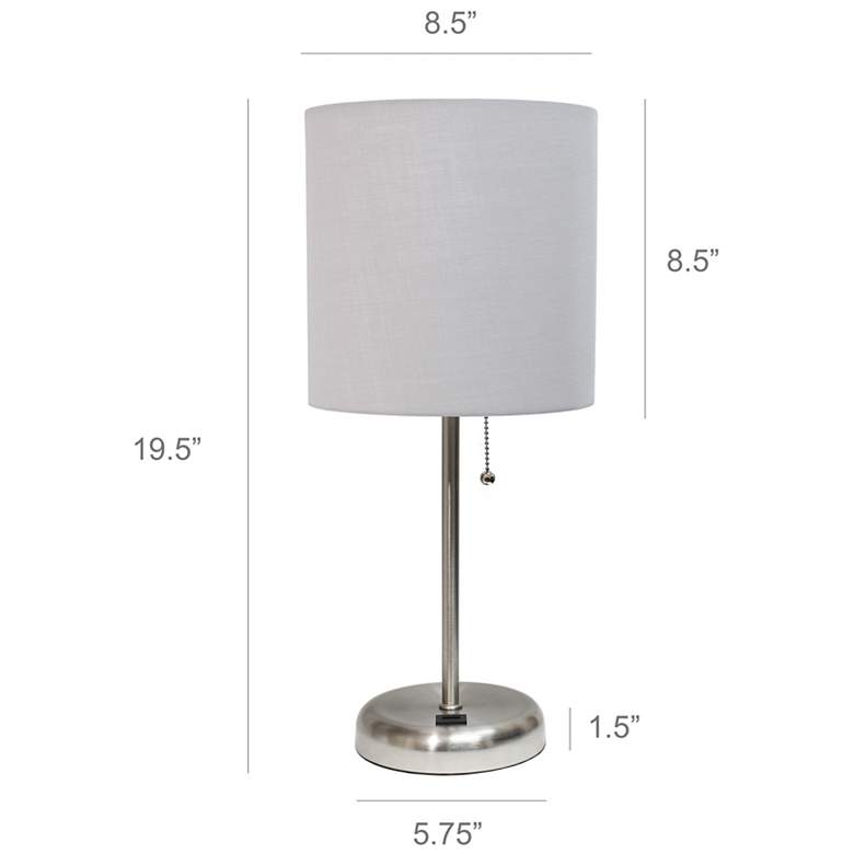 Image 6 LimeLights 19 1/2" High Steel and Gray Shade USB Accent Lamps Set of 2 more views