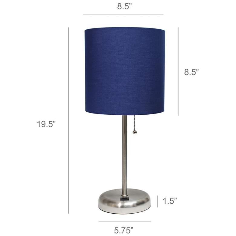 Image 6 LimeLights 19 1/2 inch High Steel and Navy Blue USB Accent Lamps Set of 2 more views