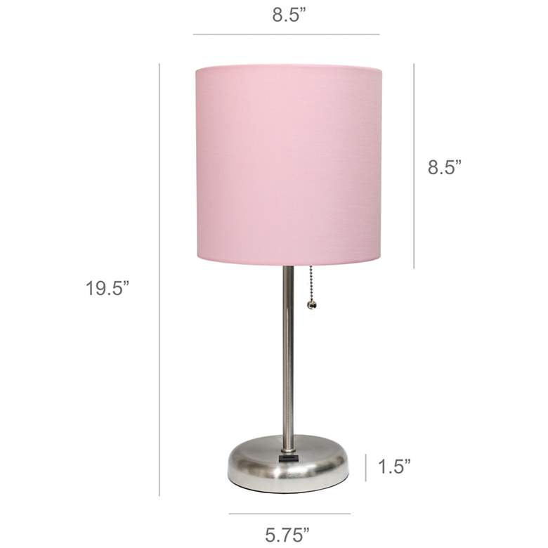 Image 6 LimeLights 19 1/2" High Steel and Pink USB Accent Lamps Set of 2 more views