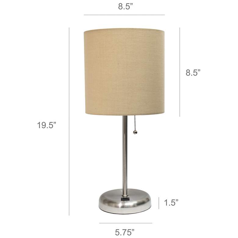 Image 6 LimeLights 19 1/2" High Steel and Tan Shade USB Accent Lamps Set of 2 more views