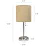 LimeLights 19 1/2" High Steel and Tan Shade USB Accent Lamps Set of 2