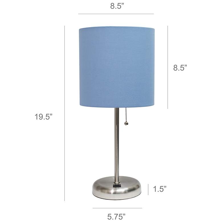 Image 6 LimeLights 19 1/2" High Steel Blue Shade USB Accent Lamps Set of 2 more views