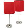 1_LimeLights 19 1/2" High Steel Red Accent Table Lamps Set of 2