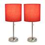 4_LimeLights 19 1/2" High Steel Red Accent Table Lamps Set of 2 more views
