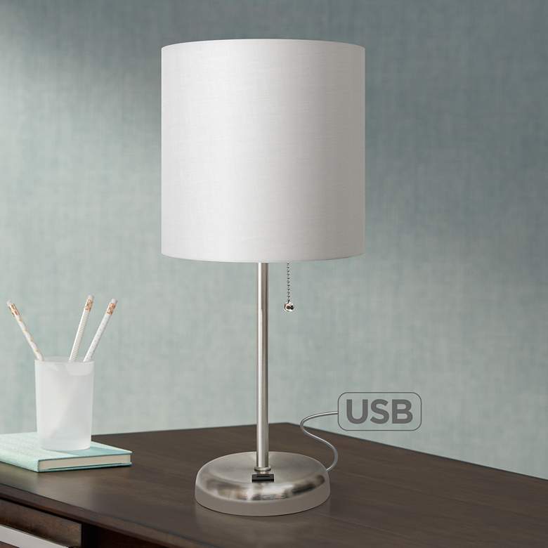 Image 1 LimeLights 19 1/2 inch High Stick Accent Table Lamp with USB Port