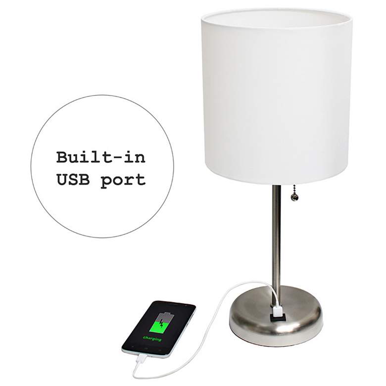 Image 3 LimeLights 19 1/2" High Stick Accent Table Lamp with USB Port more views