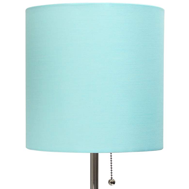 Image 3 LimeLights 19 1/2" High Stick Table Lamp with Aqua Shade and USB Port more views