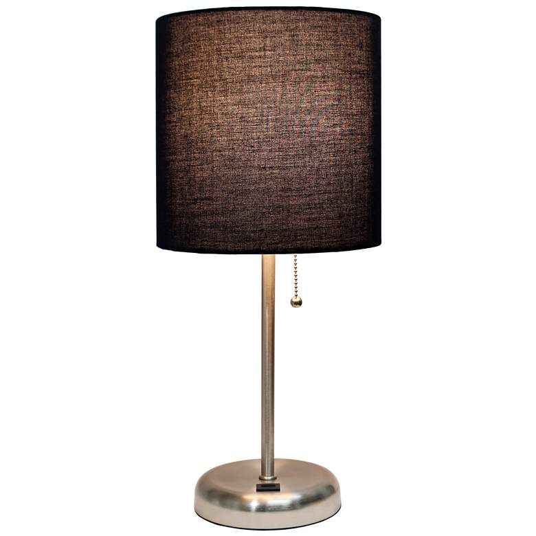Image 4 LimeLights 19 1/2" High Stick Table Lamp with Black Shade and USB Port more views