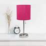LimeLights 19 1/2" High Stick Table Lamp with Pink Shade and USB Port