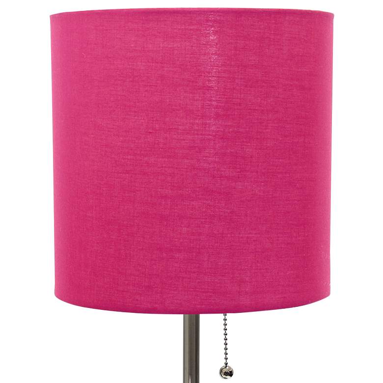 Image 3 LimeLights 19 1/2" High Stick Table Lamp with Pink Shade and USB Port more views