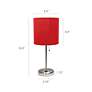 LimeLights 19 1/2" High Stick Table Lamp with Red Shade and USB Port