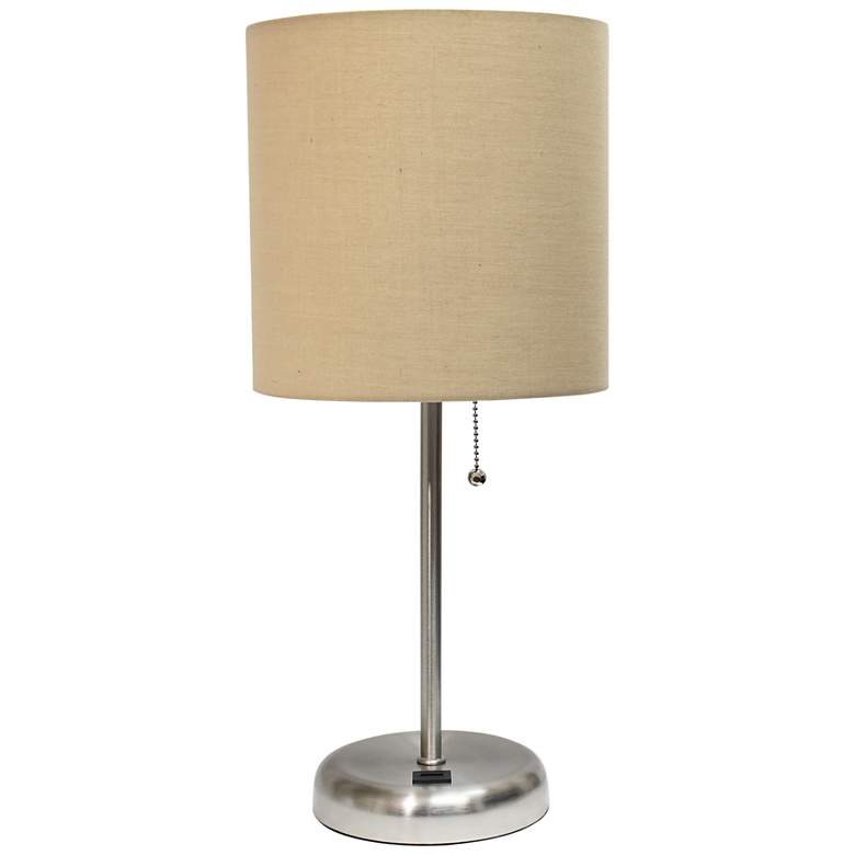 Image 2 LimeLights 19 1/2 inch High Stick Table Lamp with Tan Shade and USB Port