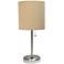 LimeLights 19 1/2" High Stick Table Lamp with Tan Shade and USB Port