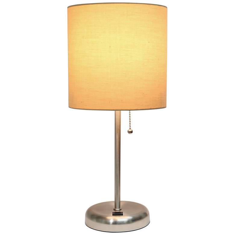 Image 7 LimeLights 19 1/2 inch High Stick Table Lamp with Tan Shade and USB Port more views