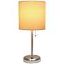 LimeLights 19 1/2" High Stick Table Lamp with Tan Shade and USB Port