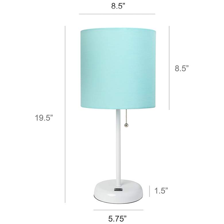 Image 7 LimeLights 19 1/2" High White and Aqua Blue USB Accent Lamps Set of 2 more views